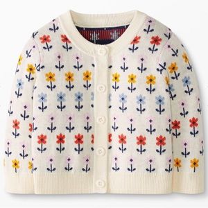 Hanna Andersson floral lids cardigan in organic cotton - 2T
